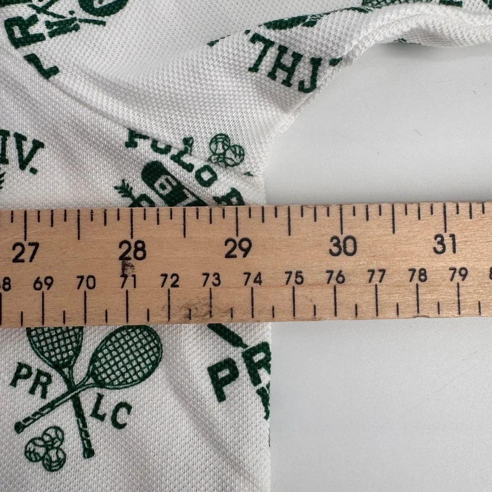 Polo Ralph Lauren Polo Shirt Mens 3XLT White Green Tennis Graphic Print New